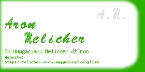 aron melicher business card